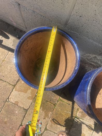 Blue ceramic tall pots