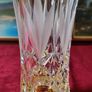 Vintage Killarney Crystal Cut Crystal Glass 8 Inch Tall Octagonal Large Flared Shaped Vase With 24 carat Gold Finishing Round Base Made In Ireland Image 2