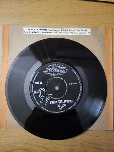 Joan Hammond O Silver Moon Rusalka Lisa's Aria Pique Dame 7 inch Single HMV 7P 243