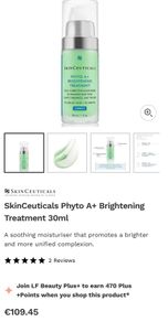 SkinCeuticals Phyto A+ Brightening Treatment 30ml  A soothing moisturiser that promotes a brighter and more unified complexion. Sealed brand new