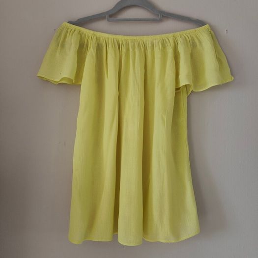 Yellow Open Shoulders Top size 10