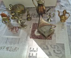 Vintage Lot of Cast Brass Doll House Ornaments, Postage Available or Collection