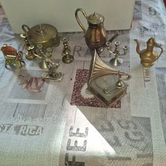 Vintage Lot of Cast Brass Doll House Ornaments, Postage Available or Collection