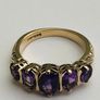 9ct Yellow Gold Graduated Amethyst Ring Image 8