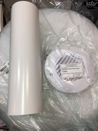 100 mm Exterior Fan Grille and Duct Kit 4 inch