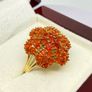 Silver D'joy 1.88 Ct Floral Opal Ring in 18K Yellow Gold Vermeil Image 8