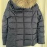 Tommy Hilfiger navy puffer jacket with fur lined hood Image 2