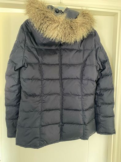 Tommy Hilfiger navy puffer jacket with fur lined hood