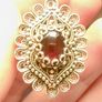 DGS Turkey signed 925 silver filigree garnet ring -10.47g Image 2