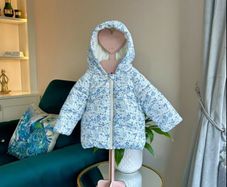 Baby Girls Blue & White Jacket with Hood from Primark Age 3-6 months / EU 68cm