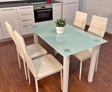 Glass Dining Table & 4 Chairs, Free Delivery