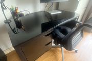 Tempered glass office desk