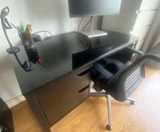 Tempered glass office desk