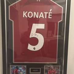 memorabilia konate sighned shirt framed