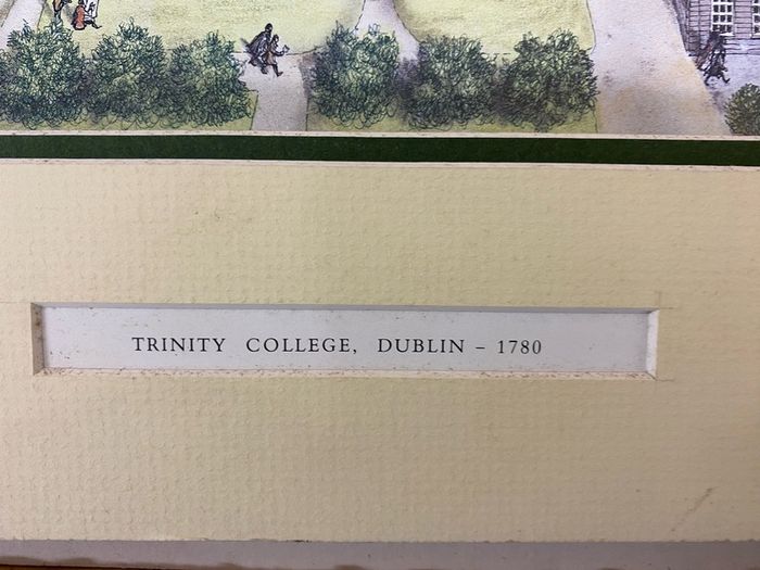 Trinity College Dublin 1780 unframed with mount