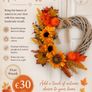 35cm Autumnal Wreath Image 2