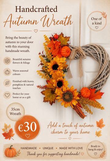 35cm Autumnal Wreath