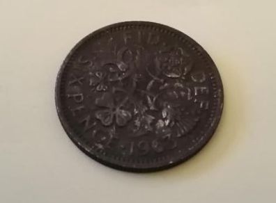 1963 Elizabeth II UK Sixpence