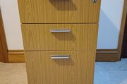 Wooden 3 Drawer Pedestal - Silver Handles