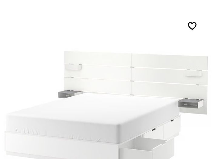 NORDLI Bed frame w storage and headboard, brown, 140x200 cm