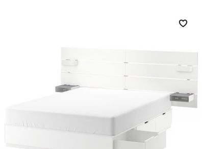 NORDLI Bed frame w storage and headboard, brown, 140x200 cm