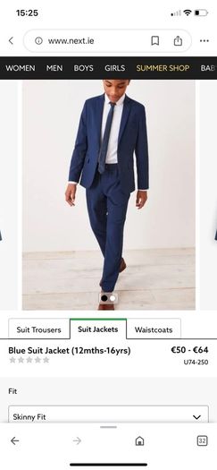 Age 7 boys suit navy 3 piece
