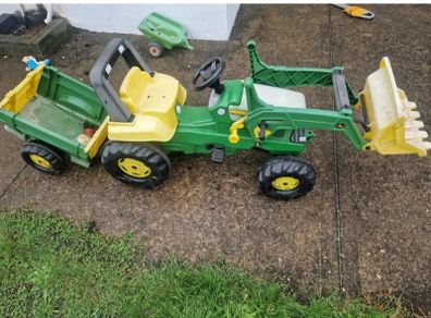 Rolly Kid John Deere Tractor With Trailer