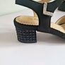 PieSanto Black Suede Sandals EU35 UK2 Rhinestone Block Heel BNIB Spain  CAN POST Image 3
