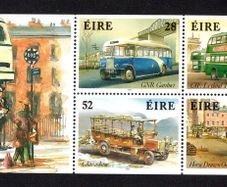 1993 Ireland Irish Buses Commemorative Stamp Booklet Pane Mint Never Hinged (MNH). Hibernian HP62
