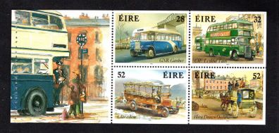 1993 Ireland Irish Buses Commemorative Stamp Booklet Pane Mint Never Hinged (MNH). Hibernian HP62