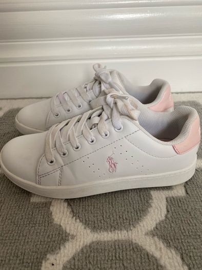 Pink & White leather Ralph Lauren runners