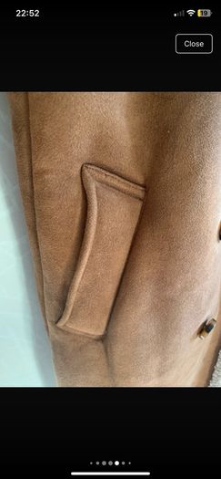 Zara Man Shearling Style Coat carmel sise M