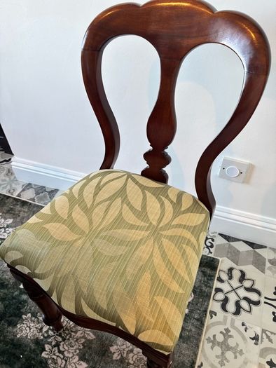 Elegant Square Wooden Dining Table & 4 Balloon-Back Chairs
