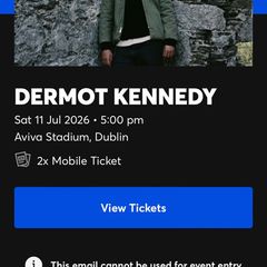 Dermot Kennedy tickets x 2 standing