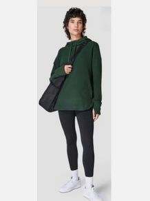 Sweaty Betty Green Escape Luxe Fleece Crew Neck Hoodie