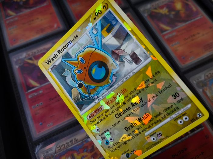 Wash Rotom Lv.46 ! Reverse Shatter Holo ! from Rising Rivals Set ! 2009 ! Vintage Pokemon Card !
