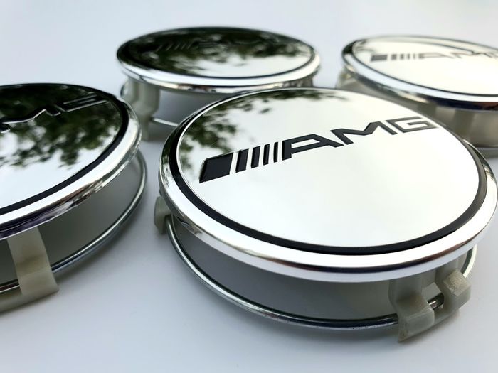 4x AMG SILVER Mercedes Benz 75mm Alloy Wheel Center Caps cap Hub Cover  E S C S CLK 75