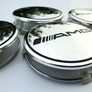 4x AMG SILVER Mercedes Benz 75mm Alloy Wheel Center Caps cap Hub Cover  E S C S CLK 75 Image 8