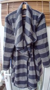 Striped Cowlneck Coat