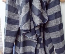 Striped Cowlneck Coat