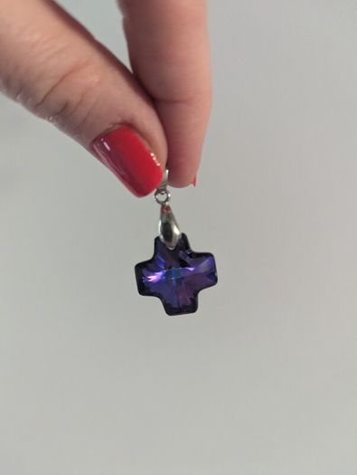 cross crystal white golden plated