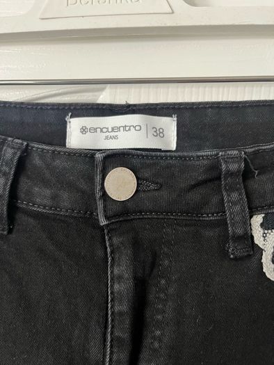 New Encuentro Denim Stretch Dark Black Shorts - Size 10/12 / EU38