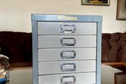 Stack Set of Eagle Midcentury Filing Drawers with Chrome Pull Handles Label Holders 1960s