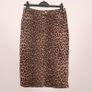 Zara Brown Leopard Print Denim Front Slit Midi Skirt Size M Image 9