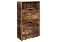 main image for ad Shoe cabinet with 2 flaps, shoe rack with additional compartment, shoe storage, shoe organizer, melamine coating, 60 x 24 x 102 cm, vintage brown