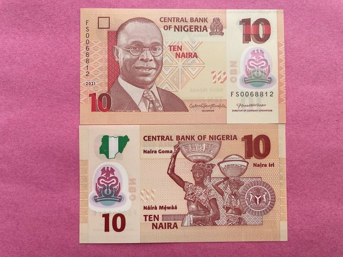 Nigeria  10 Naira 2021 ( UNCIRCULATED ) Pick 39p . Polymer / Plastic  ( Unc )