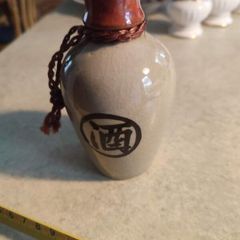 Japanese Ceramic Sake Bottle Vtg Pottery MADE IN JAPAN