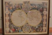 Beautiful Framed Personally Constructed Jigsaw Map Of The World