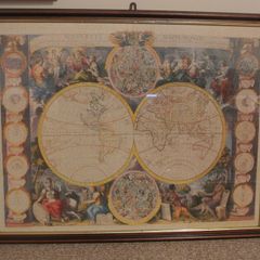 Beautiful Framed Personally Constructed Jigsaw Map Of The World