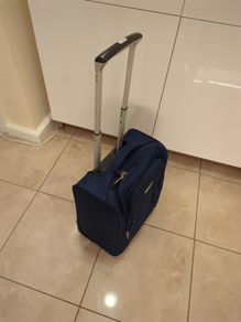 2 wheel travel cabin case with extendable handle.